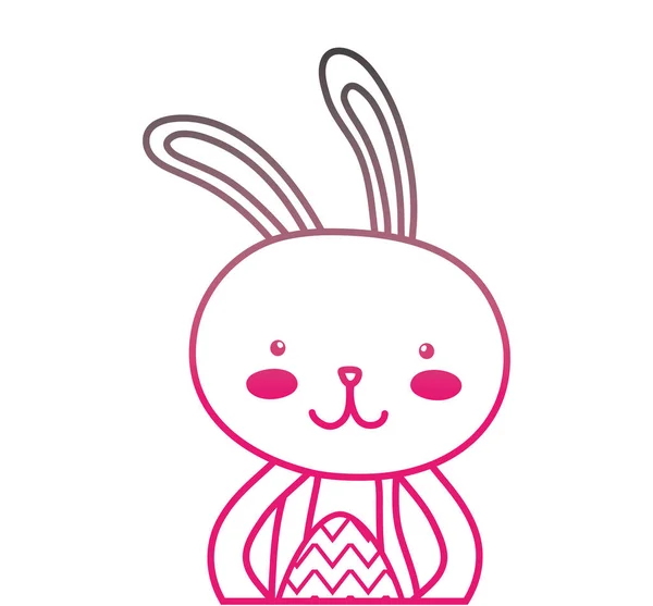 Renkli tavşan hayvanla yumurta Paskalya kutlamaları — Stok Vektör