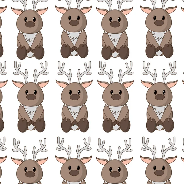Reindeer cute wild animal character background — Stock Vector
