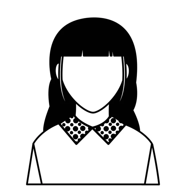 Remplissage texture avatar femme avec visage et chemisier par défaut — Image vectorielle