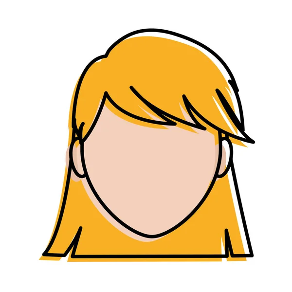 Mujer avatar colorido sin rostro con diseño de peinado — Vector de stock