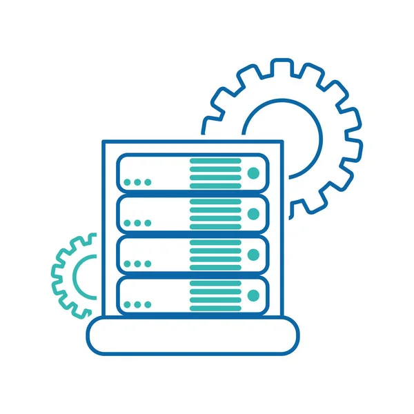 Web Hosting Centrum Danych Podstawy Tematu Białym Tle Projekt Wektor — Wektor stockowy