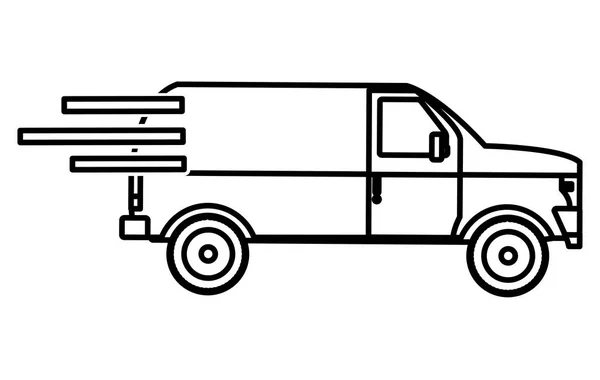 Lastbil För Transport Fordon Och Resor Tema Isolerade Design Vektorillustration — Stock vektor