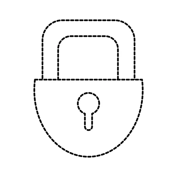 Dotted shape padlock security object to privacy access — Stock Vector