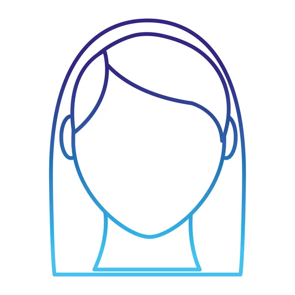 Degradované linie avatar hlavou žena s účesem a bez tváře — Stockový vektor