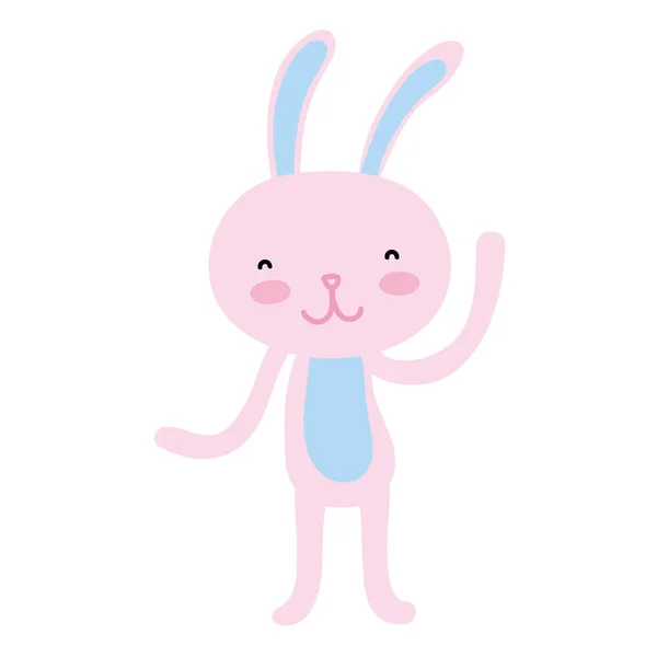 Coloré heureux lapin dessin animé animal mignon — Image vectorielle