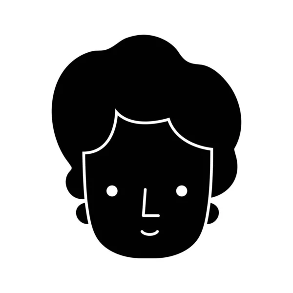 Silhouet hoofd van de sociale man met hairstyl ontwerp — Stockvector