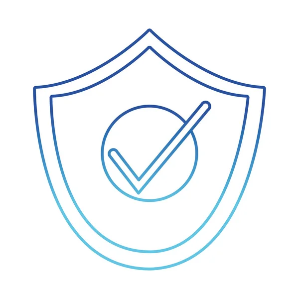 Linea blu scudo oggetto di sicurezza e protezione per la difesa — Vettoriale Stock