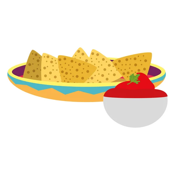 Desain nachos terisolasi - Stok Vektor