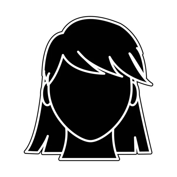 Sylwetka avatar Kobieta bez twarzy z projekt fryzurę — Wektor stockowy