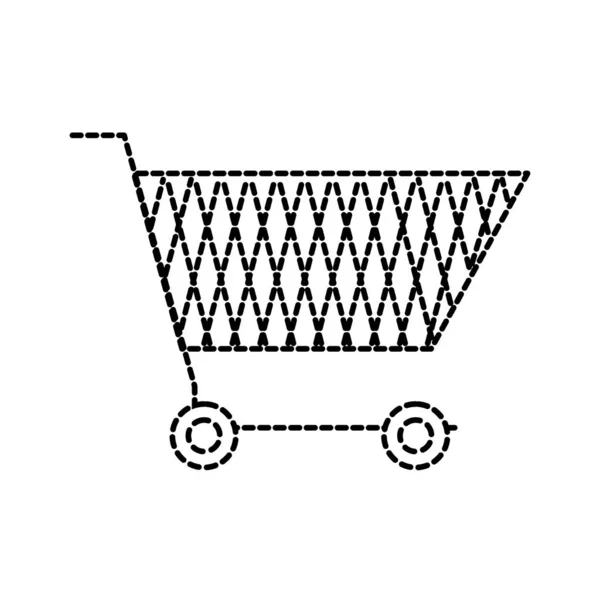 Forme pointillée magasin électronique de voiture d'achat en ligne — Image vectorielle