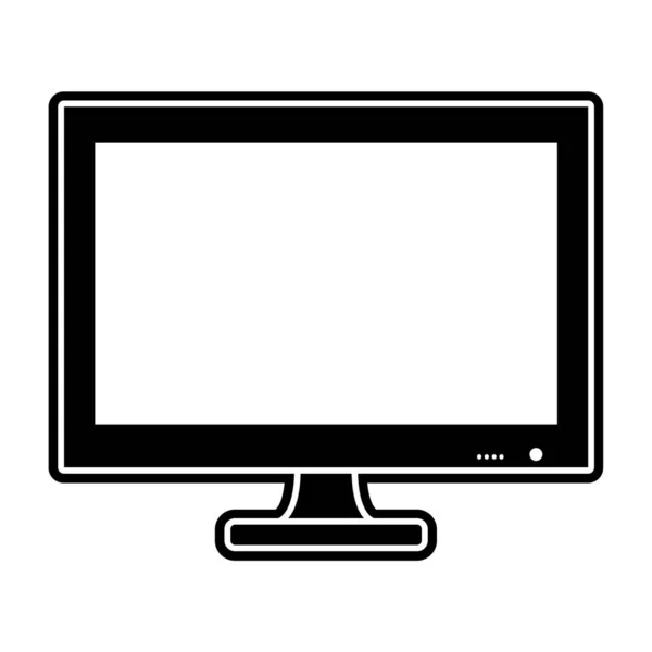 Silhouette elektronische Bildschirm Computertechnologie — Stockvektor
