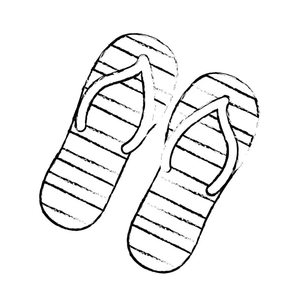 Desain sandal yang terisolasi - Stok Vektor