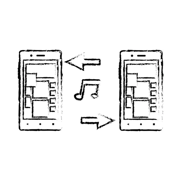 Smartphones Enviar Icono Dispositivo Gadget Tecnología Tema Diseño Aislado Ilustración — Vector de stock