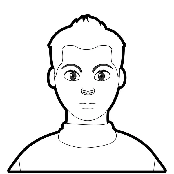 Contour utilisateur homme avec la conception des cheveux et chemise — Image vectorielle