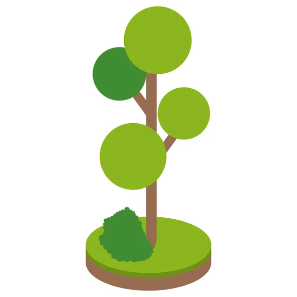 Diseño isométrico del árbol — Vector de stock