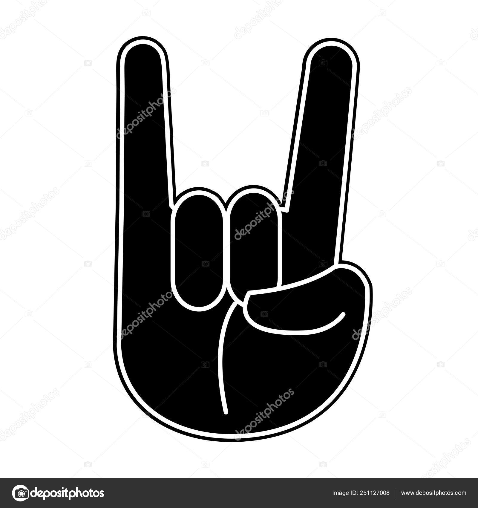 Silhouette emoji hand hang loose gesture expression Stock Vector Image