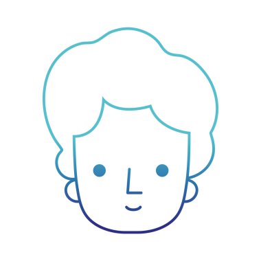 mavi çizgi sosyal adam kafa hairstyl tasarımı ile