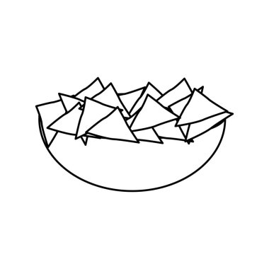 Nacho Meksika yemeği ve geleneksel yemekleri Tema Isolated vektör çizim tasarım