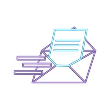 Neon çizgi mektup e-posta iletisi Metin stili