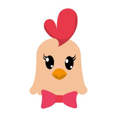 şerit yay ile renkli tavuk kafa sevimli hayvan