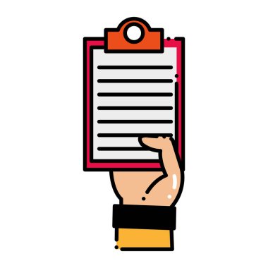 Kesikli çizgi elini adam onay listesi belge ile