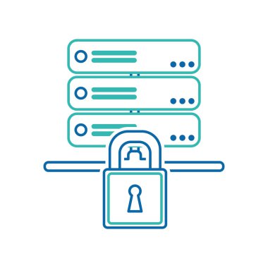 Veri Merkezi barındırma web ve Tema izole tasarım vektör çizim temel