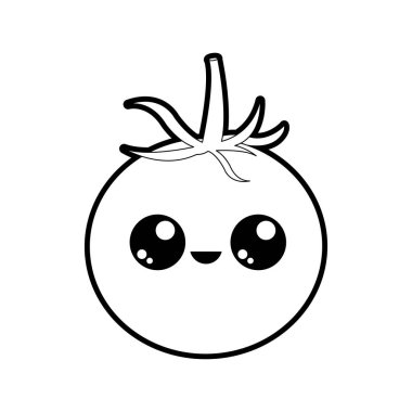 Domates sebze sağlıklı ve organik gıda Tema izole tasarım vektör çizim