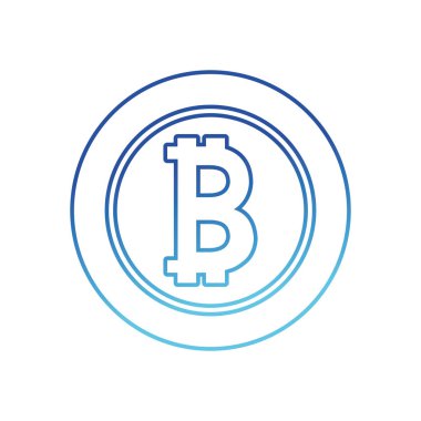 Mavi çizgili Finans bitcoin elektronik ve dijital para birimi