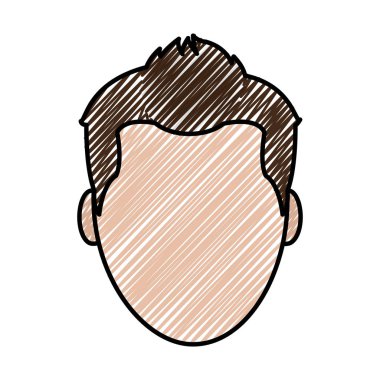 Avatar adamla meçhul doodle ve saç tasarım