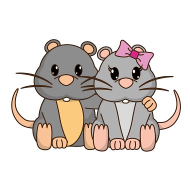 fare çift sevimli hayvan birlikte