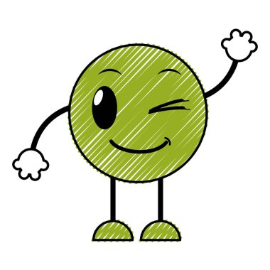 kolları ve bacakları ile iyi emoji ifade doodle