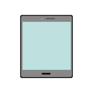 Tablet cihaz becerikli alet ve teknoloji Tema izole tasarım vektör çizim