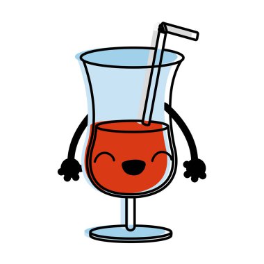 Alkol içki ve cam Tema izole tasarım vektör çizim kokteyl