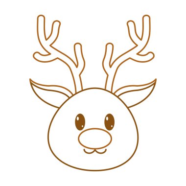 sevimli hayvan karakter renkli Ren geyiği baş