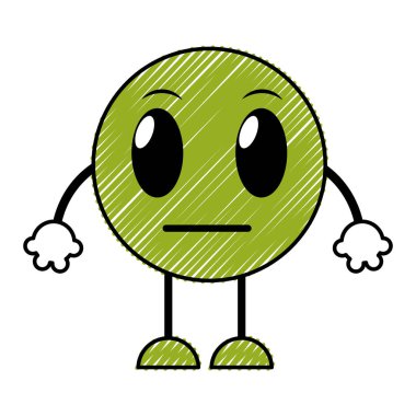 kolları ve bacakları ile Emoji ifade bilmeden doodle