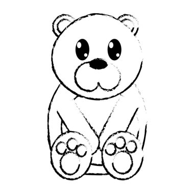 Grunge ayı sevimli vahşi hayvan karakter