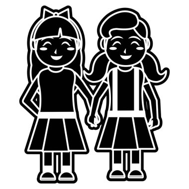 Kızlar tasarım karikatür