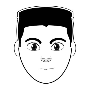 siluet adam baş kullanıcı yüz ifadesi ve saç modeli ile