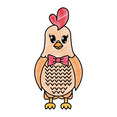 şerit yay ile rendelenmiş tavuk sevimli hayvan