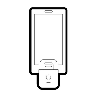 asma kilit güvenlik koruması ile satır smartphone teknoloji