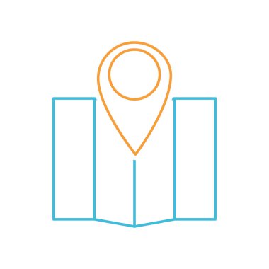 GPS seyahat gezinti ve rota Tema izole tasarım vektör çizim