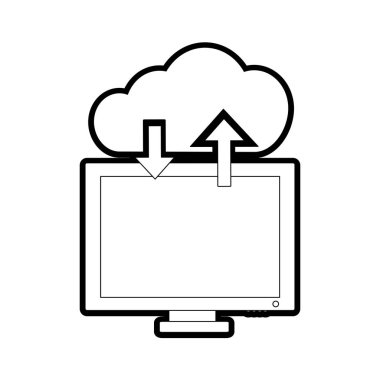 Bilgisayar aygıtı becerikli alet ve teknoloji Tema izole tasarım vektör çizim