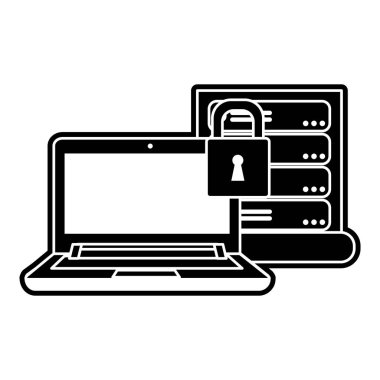 Veri Merkezi barındırma web ve Tema izole tasarım vektör çizim temel