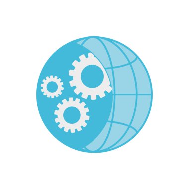 Küresel iletişim internet ve bağlantı Tema izole tasarlamak vektör çizim kürenin