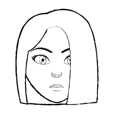 Grunge kadın baş kullanıcı ile saç tasarım