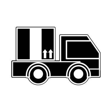 siluet teslimat kamyonu hizmet iş paketi ile