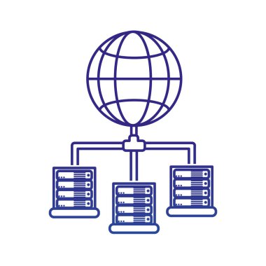 Veri Merkezi barındırma web ve Tema izole tasarım vektör çizim temel