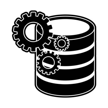 Veri Merkezi barındırma web ve Tema izole tasarım vektör çizim temel
