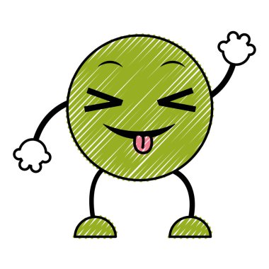 kolları ve bacakları şaka emoji ifadesiyle doodle