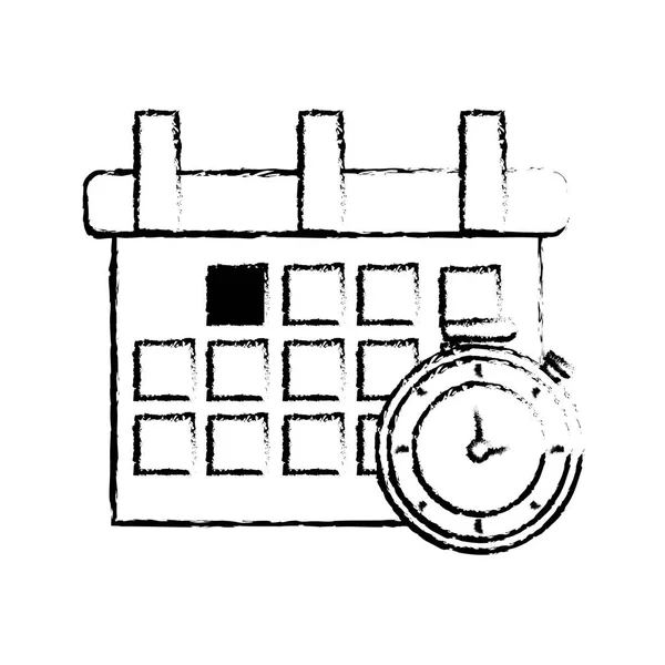 Calendario Cronometro Della Consegna Spedizione Logistica Tema Isolato Disegno Vettoriale — Vettoriale Stock